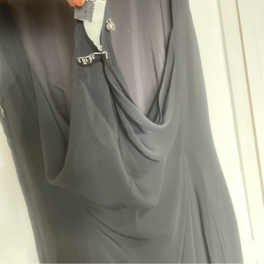 Love Moschino Black Shift Dress Drape Open Back Size ‎ 6 cocktail Party Evening - Picture 7 of 16